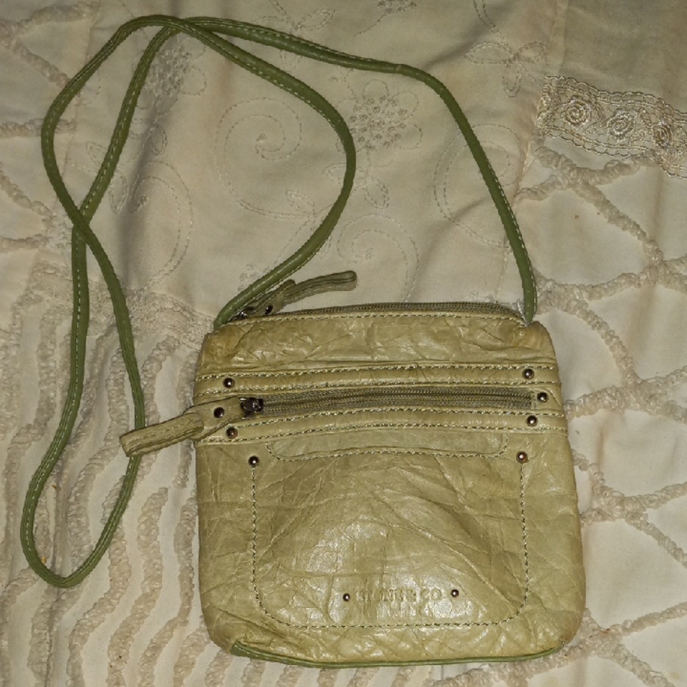 Stone & Co. Green Leather Crossbody Bag Purse